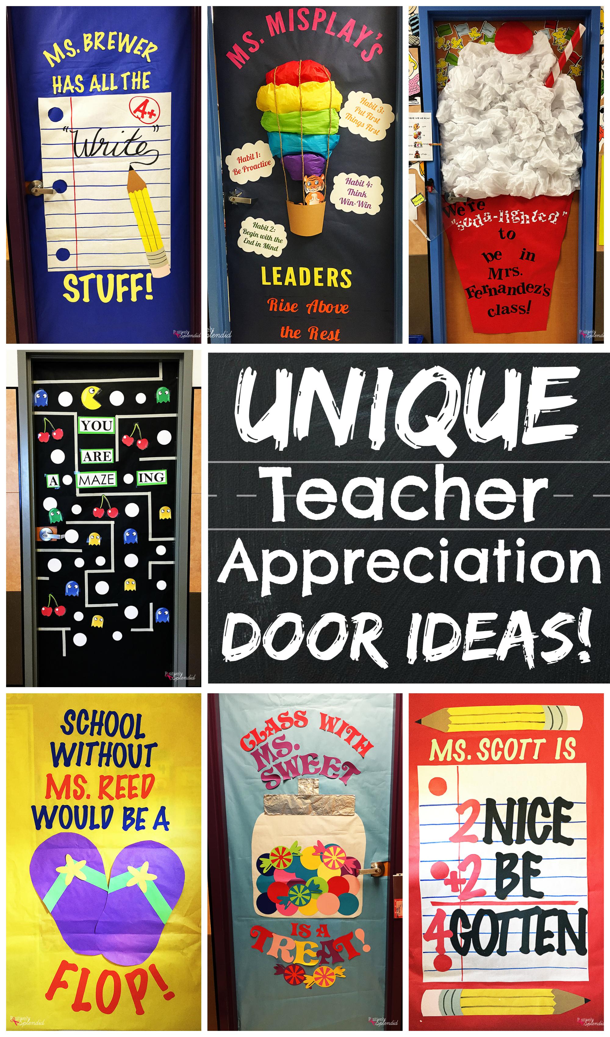 Unique and creative classroom door decorations for teacher appreciation