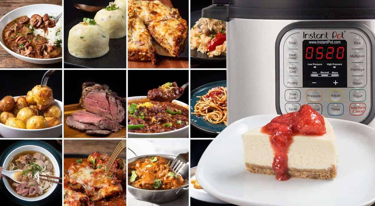 Various delicious dishes prepared using an Instant Pot Duo