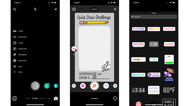 comparison of instagram and snapchat interface