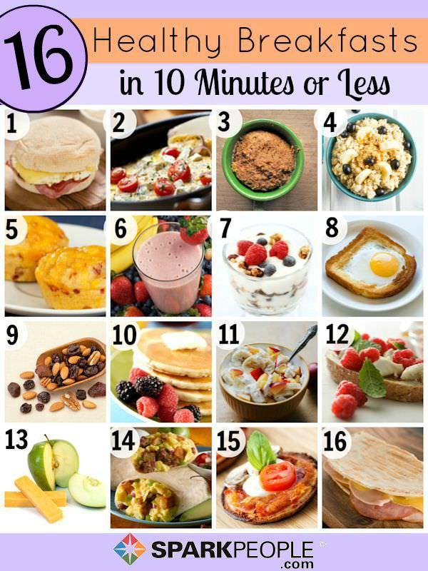 a variety of healthy breakfast options