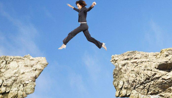 person overcoming an obstacle