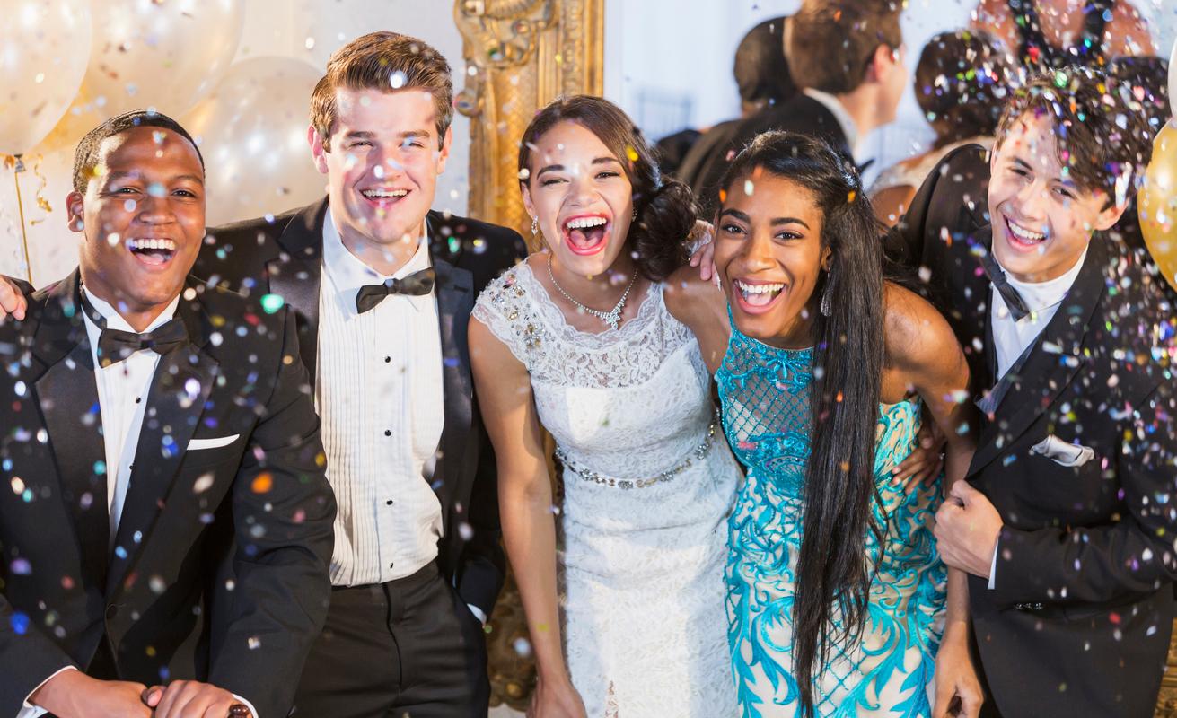 teenagers celebrating after prom
