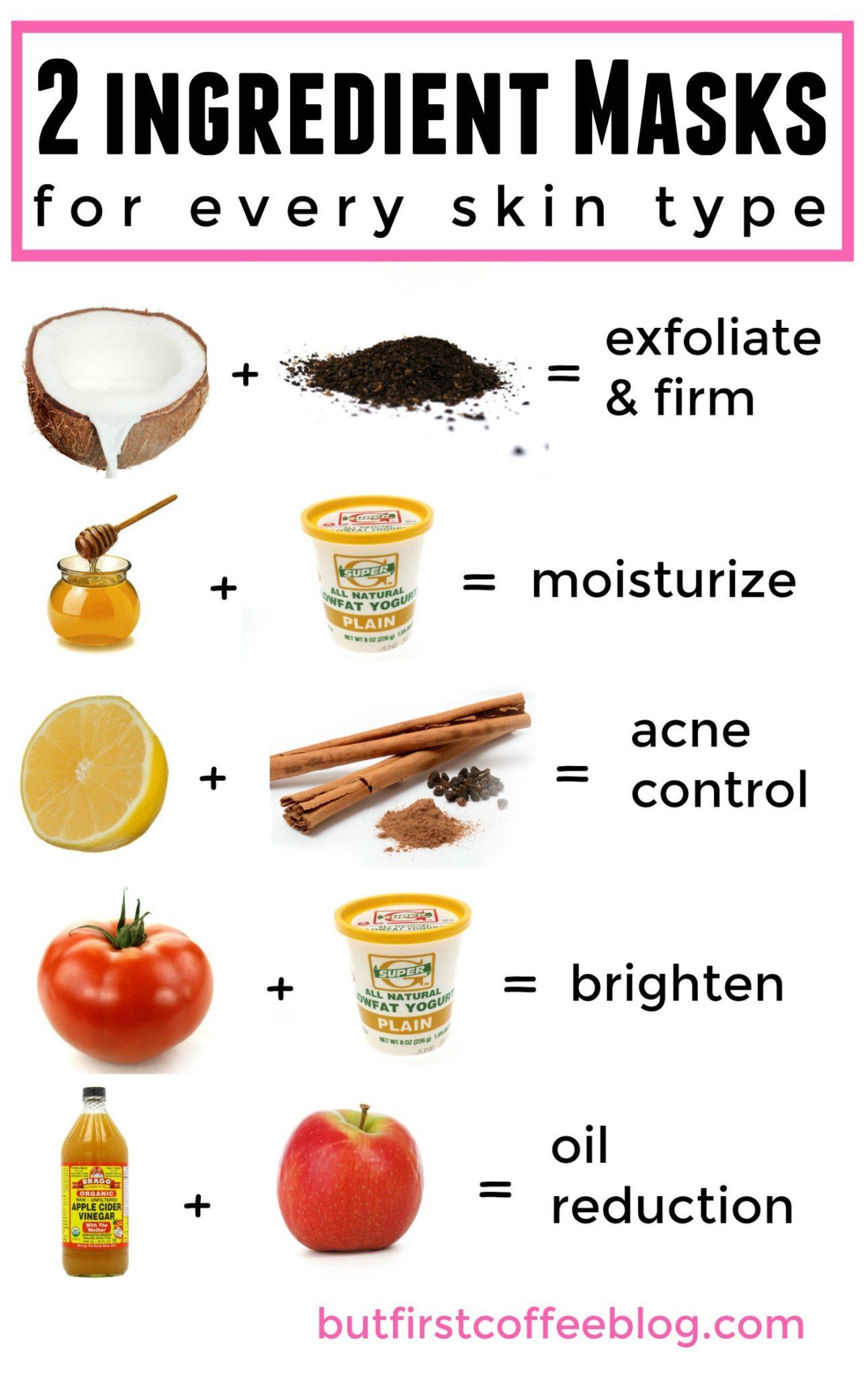 different types of homemade face masks
