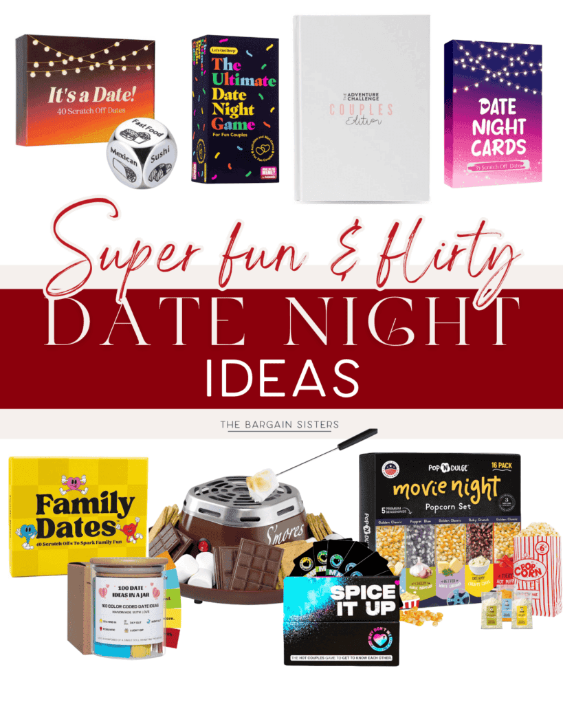 a collage of various date night activities