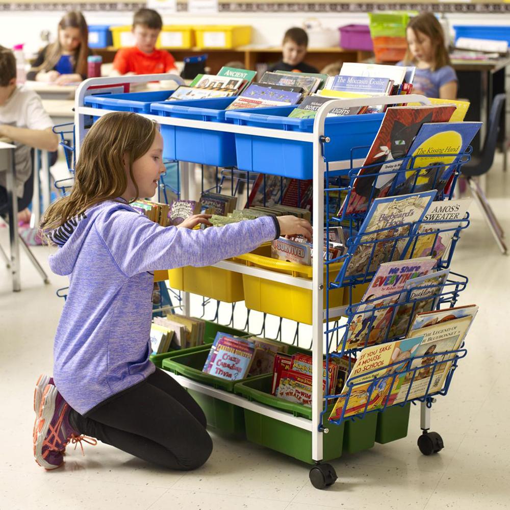 Student using book cart