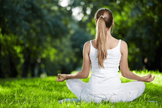 woman practicing mindfulness