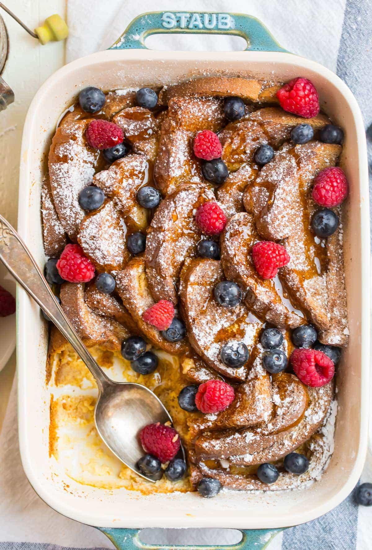 beautifully plated french toast casserole