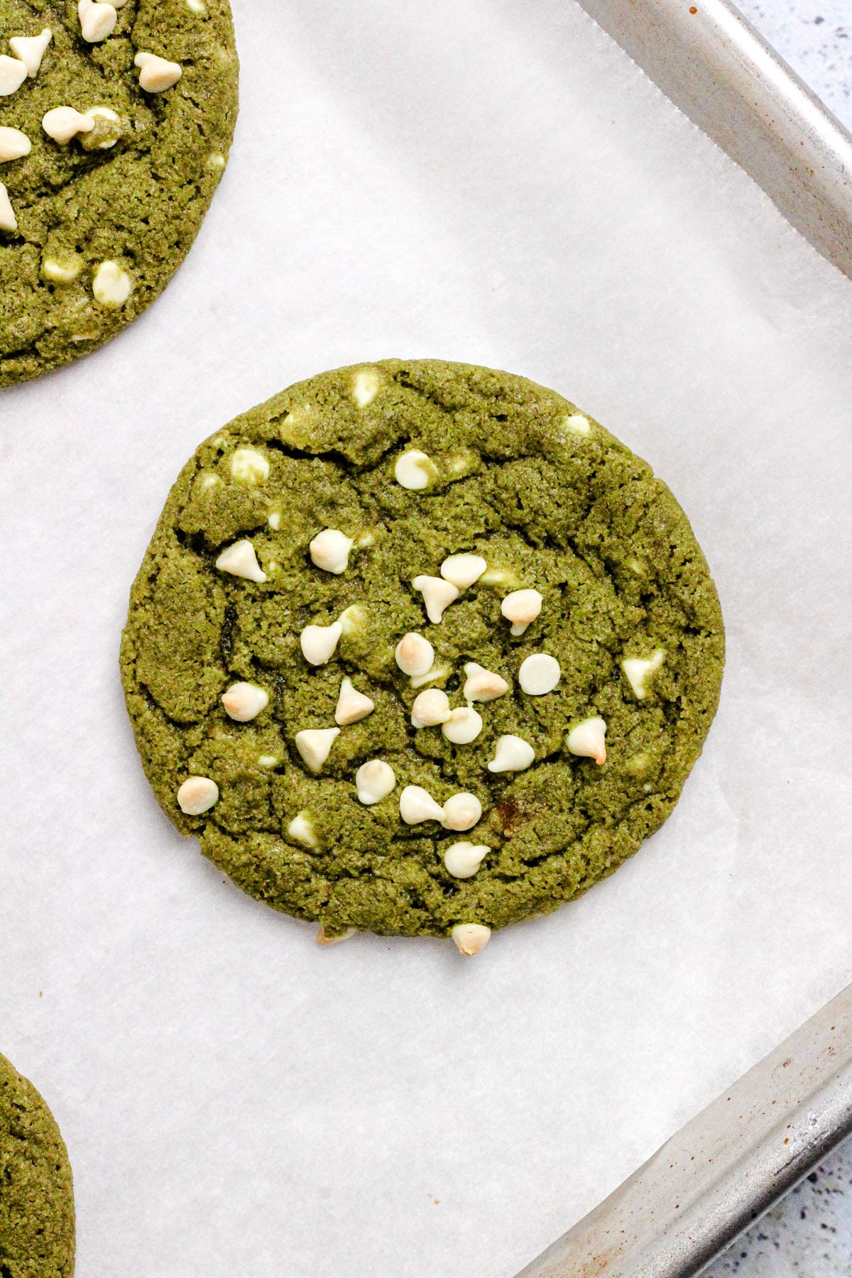 Matcha Pear Crisp with White Chocolate Chips