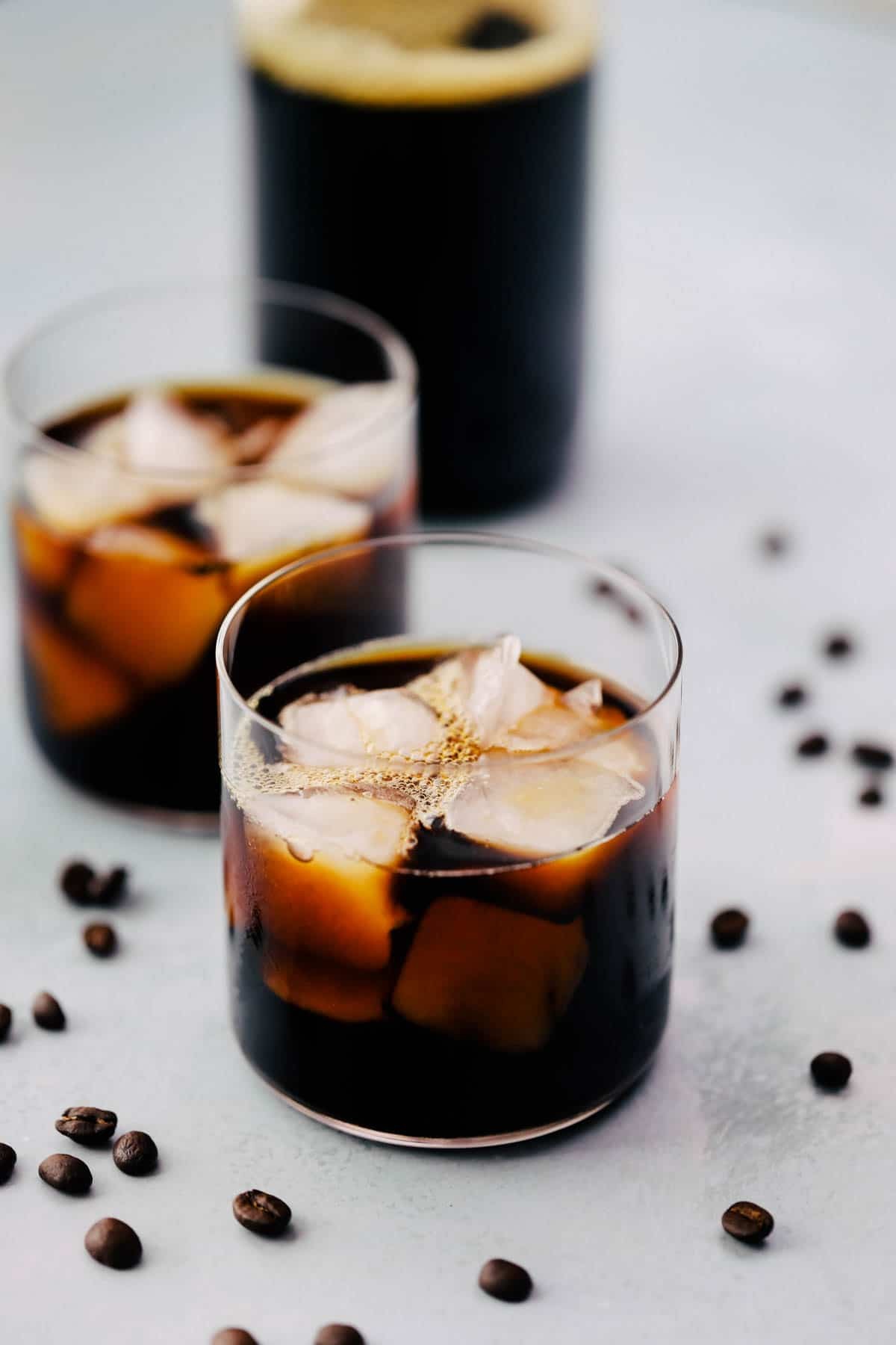 cold brew coffee infused with star anise in a glass jar