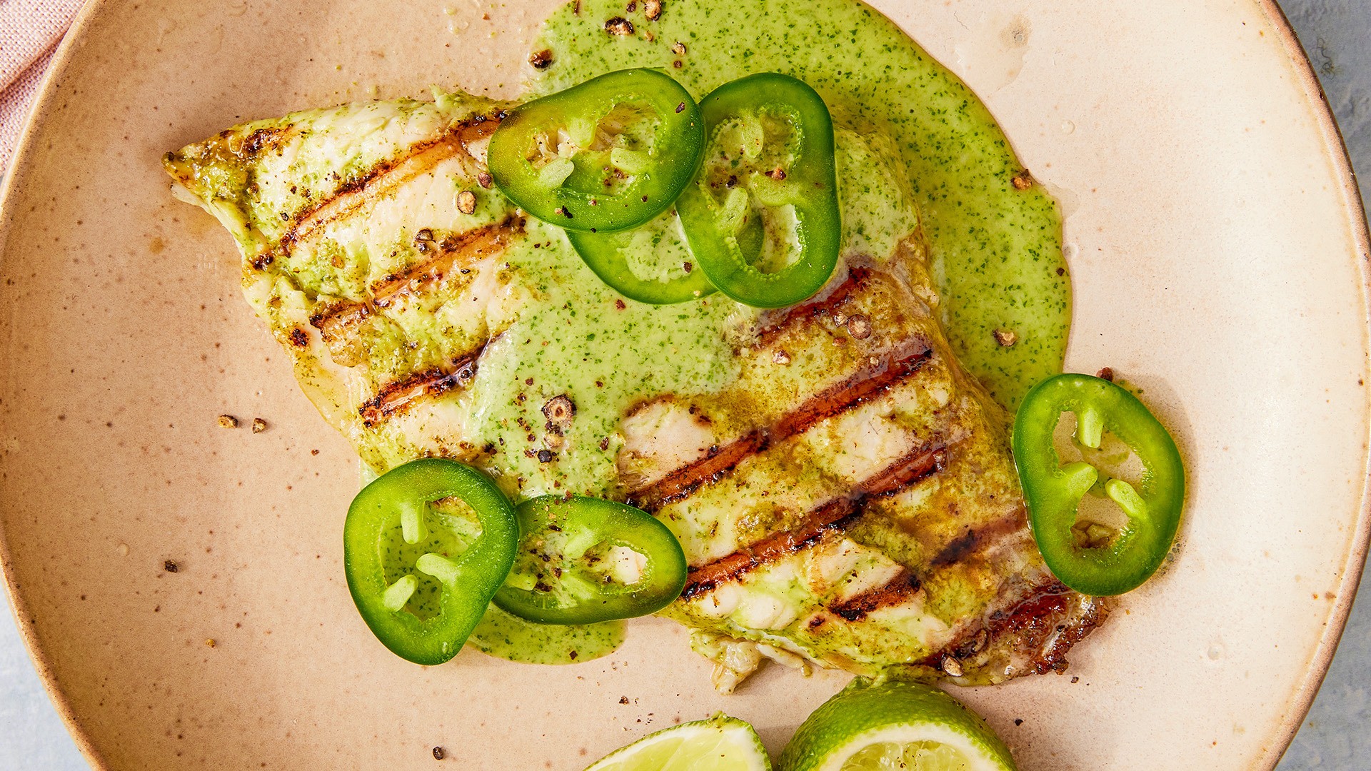grilled loach with ginger and herbs