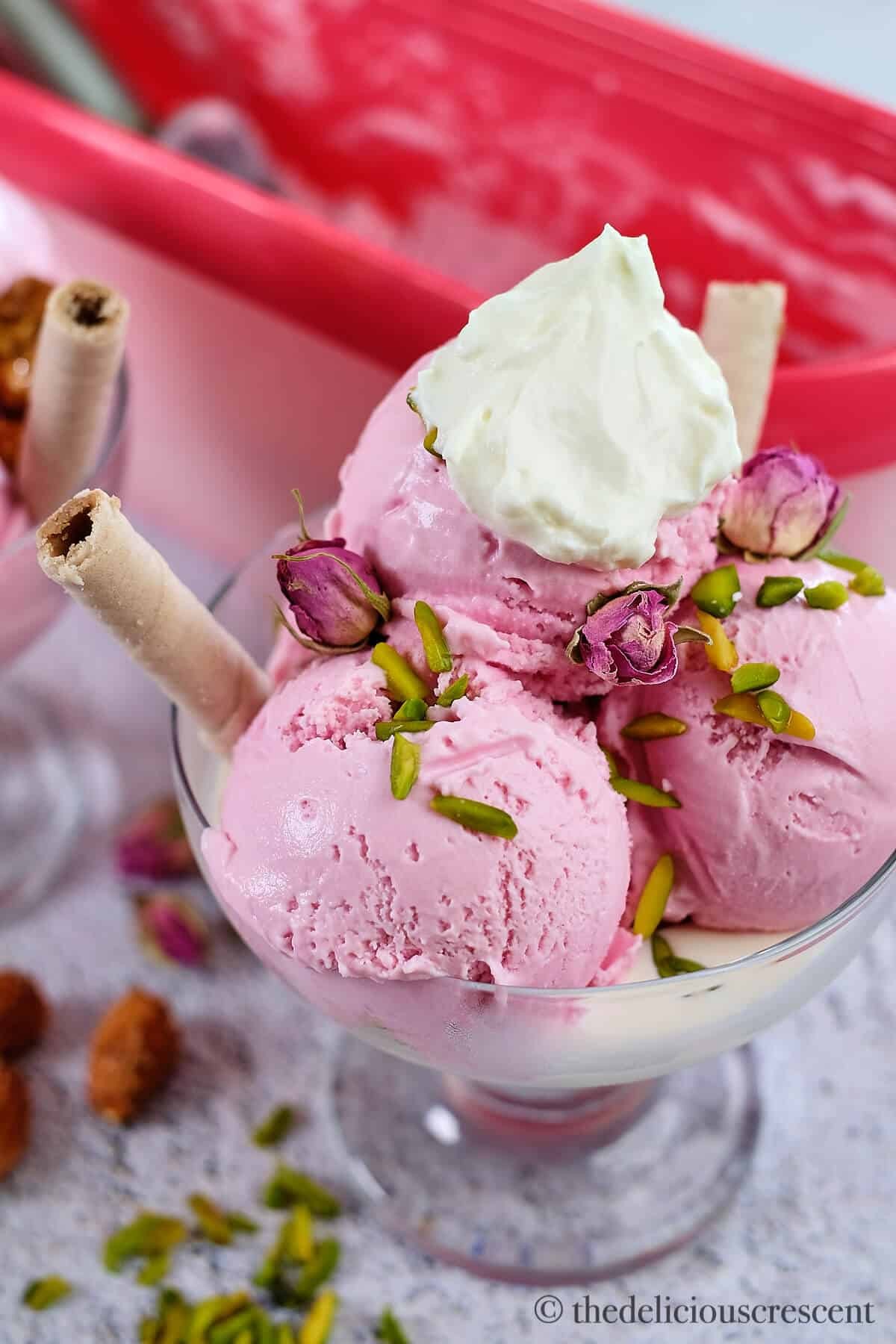 rosewater almond ice cream sandwiches