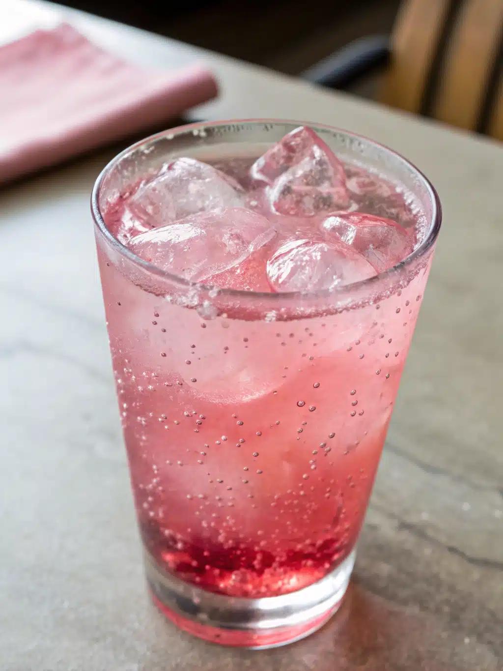 bright and refreshing aloe apple pink salt drink in a glass pitcher