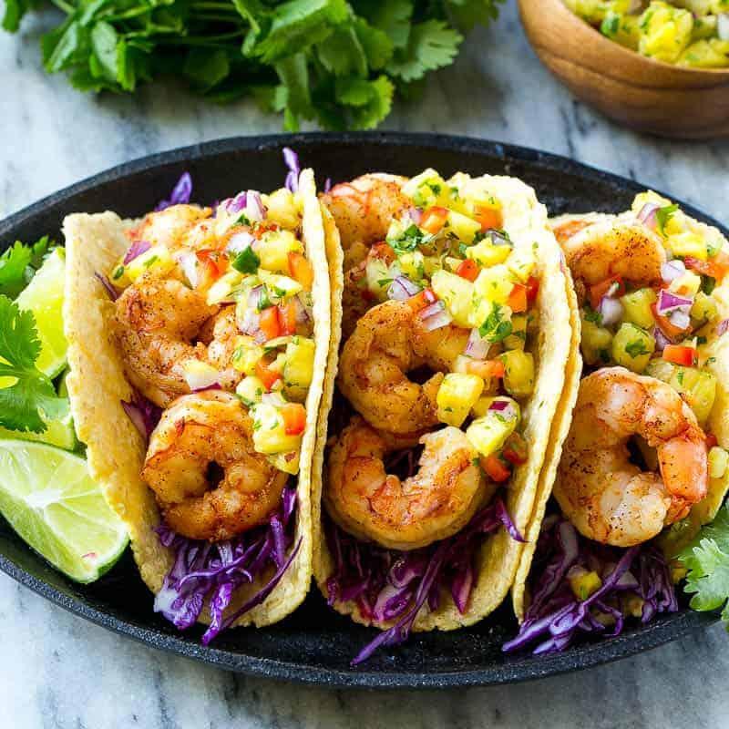 grilled shrimp tacos with fresh pineapple salsa