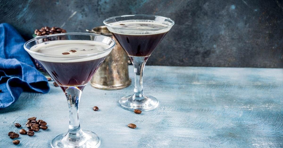Close-up shot of an Espresso Martini Cold Brew Twist in a martini glass